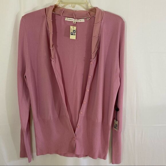 Max Studio Pink Button Front Cardigan - Picture 1 of 4